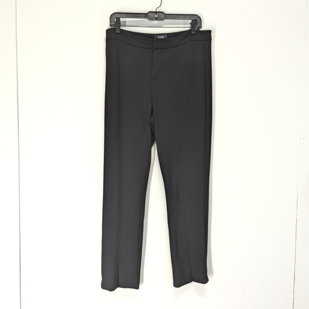 NYDJ Black Ponte Pant Center Seam Cropped  Ankle Capri Slimming Retro 10